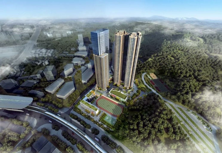 深圳石岩《森林城邦 》3栋大型花园小区统建楼 地铁口精装红本商品房