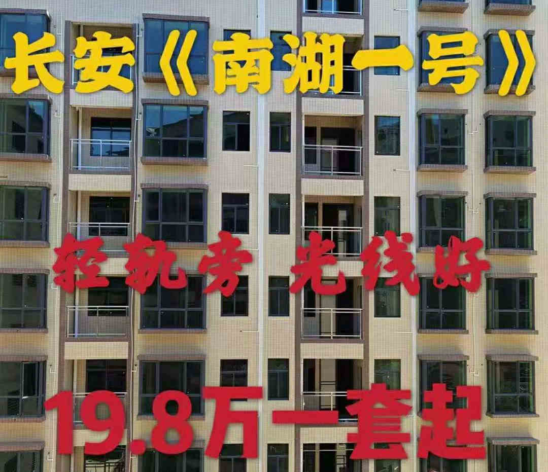 东莞长安厦岗统建楼《南湖一号》 轻轨站300米 双洗手间 大阳台大飘窗 总价19.8万起