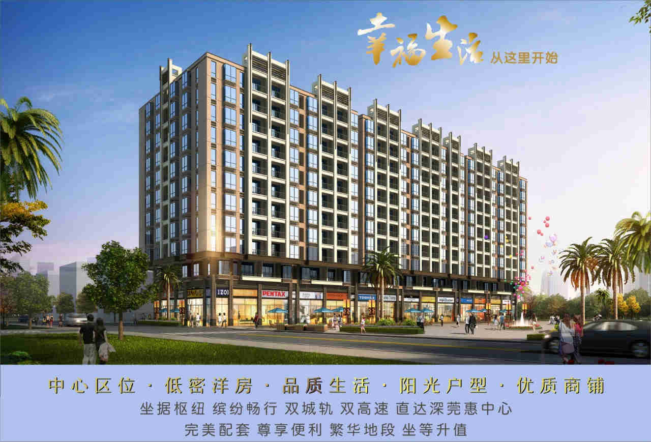 惠州新圩A·B两栋200套大型统建楼《龙兴花园》四面采光 双阳台 带停车场